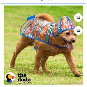 The Dodo Striped Clear Raincoat for Dogs - Medium